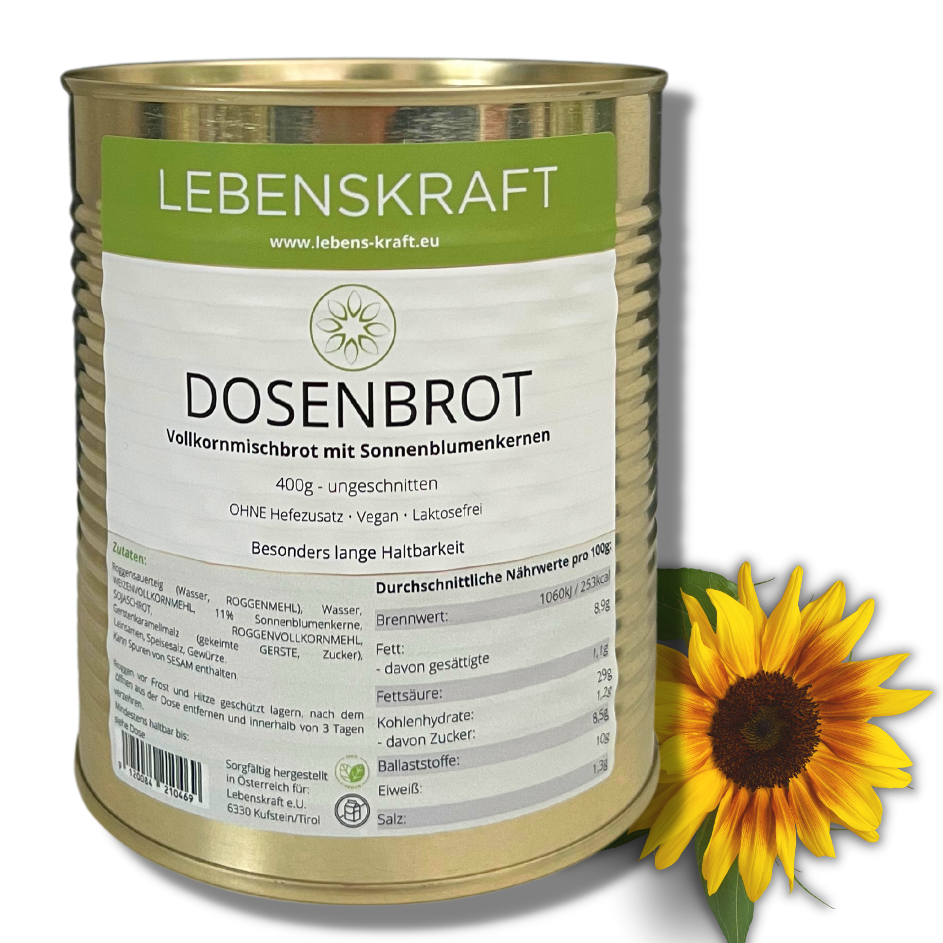  12x Lebenskraft Vollkornmischbrot mit Sonnenblumenkernen