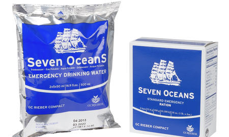 Doppeleinheit Seven Oceans Trinkwasser 500ml & Emergency Ration 500g