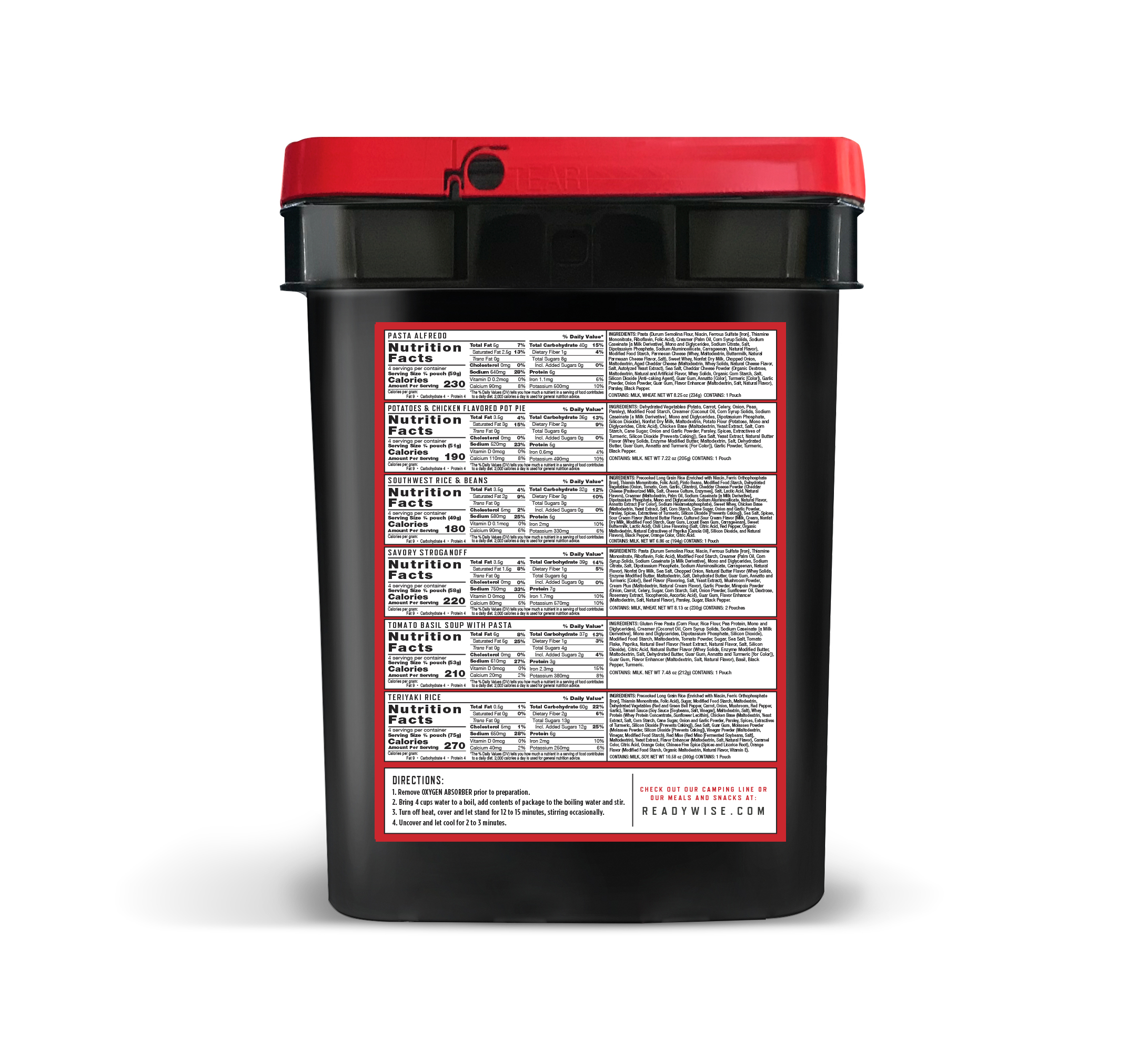 ReadyWise "Entree Bucket" 60 Portionen