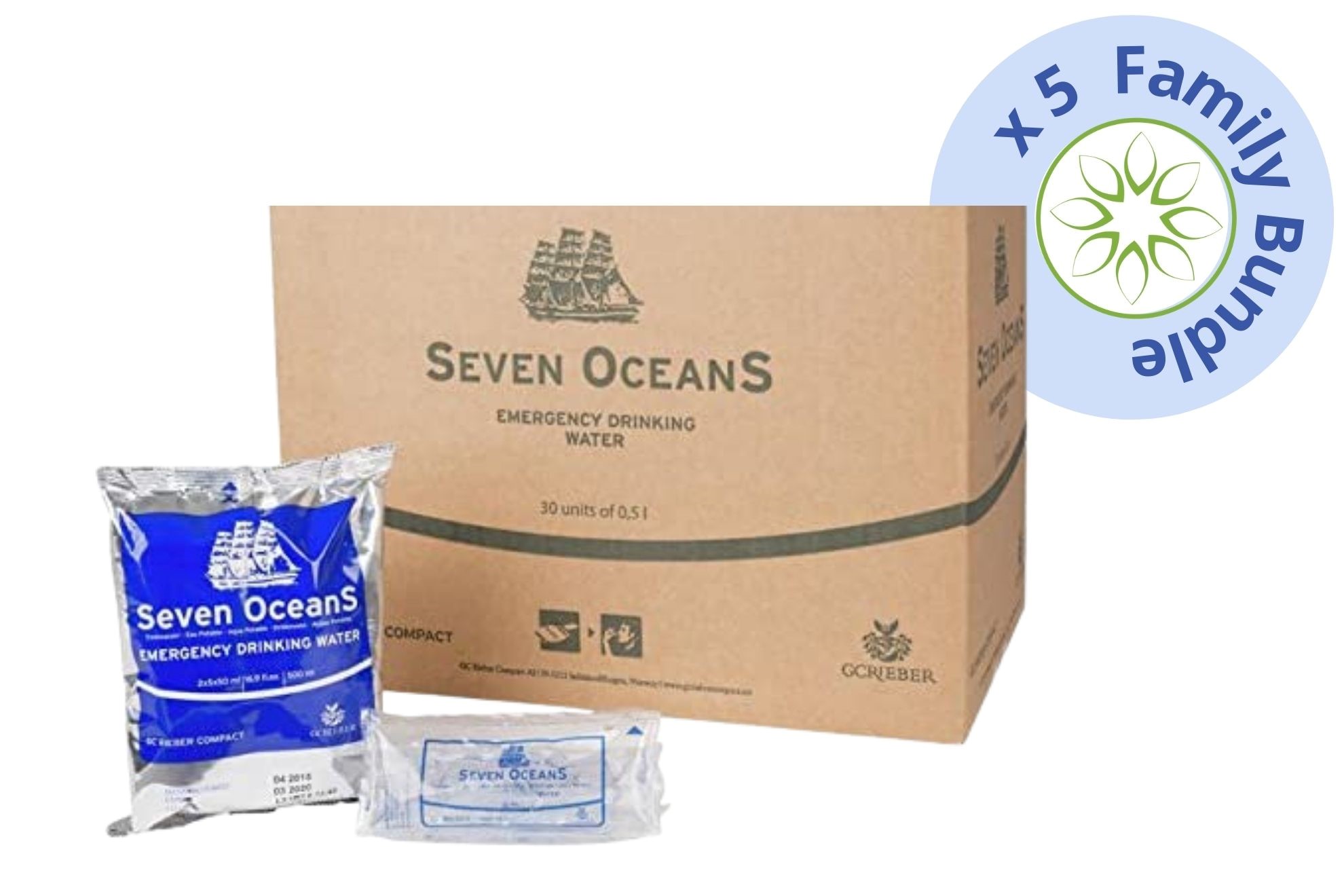 Familienpaket 5x Seven Oceans Trinkwasser 30 x 500ml