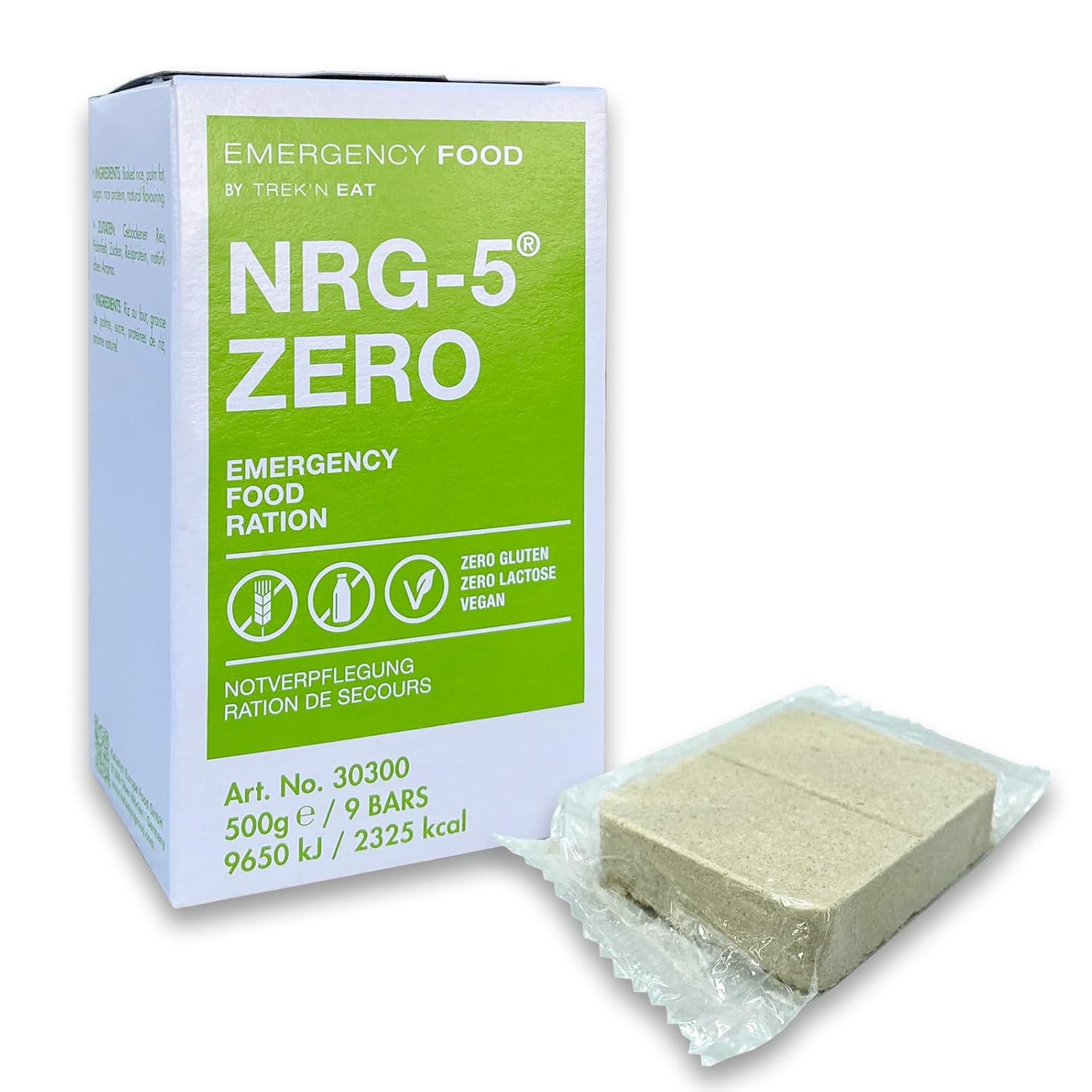 NRG-5 ZERO - NOTVORRAT - GLUTENFREI | 500 Gramm Einheit | Notverpflegung Emergency Food - 15 Jahre MHD