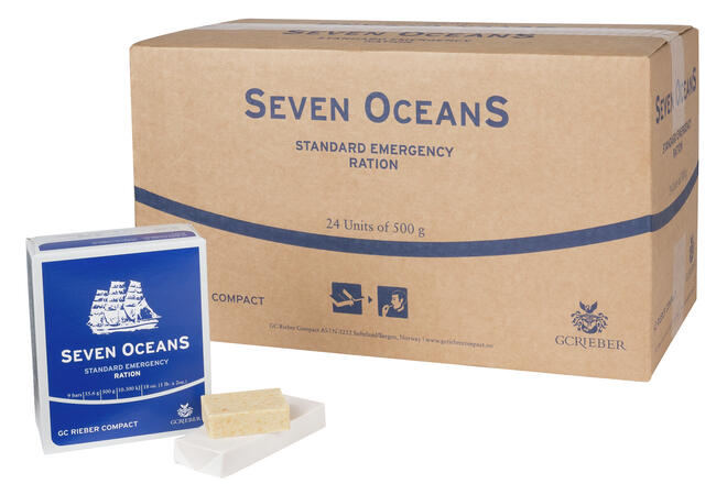 Seven Oceans Notration 24 x 500g - Langzeitnahrung für Outdoor-, Überlebens- und Notfallsituationen