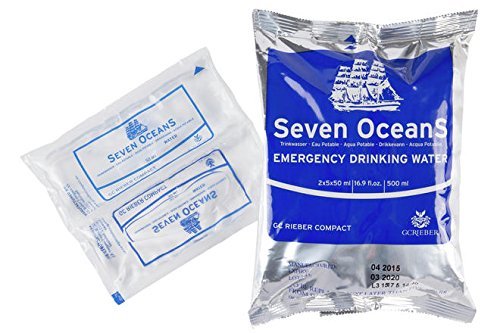 Doppeleinheit Seven Oceans Trinkwasser 500ml & Emergency Ration 500g