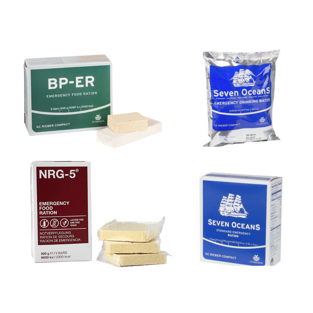 Emergency Food Sortiment 4 x 500g (BP-ER, NRG-5, SEVEN OCEANS)