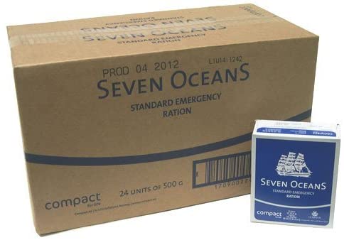 Seven Oceans Notration 24 x 500g - Langzeitnahrung für Outdoor-, Überlebens- und Notfallsituationen